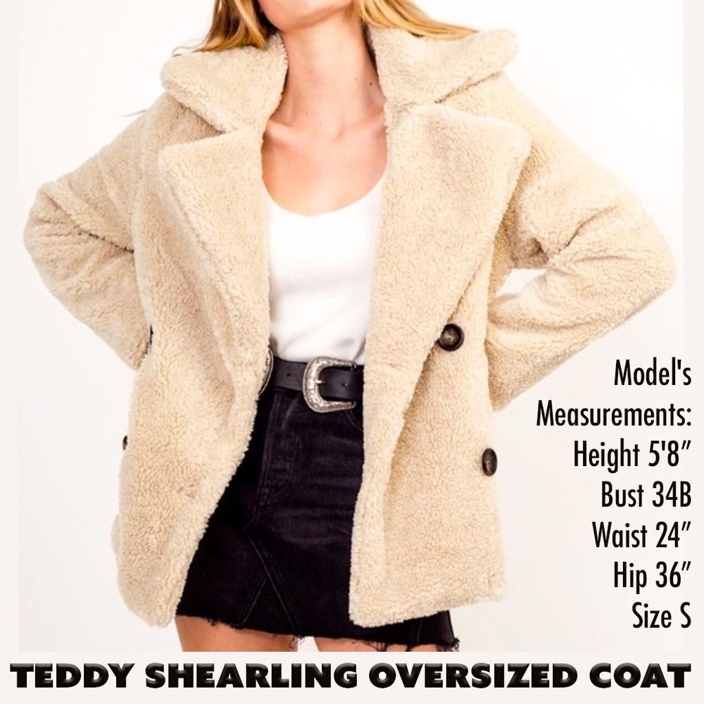 Teddy Fur Coat Beige Cream Color